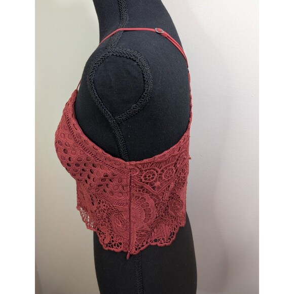 Abercrombie & Fitch Crop Top Crochet Bohemian Festival Floral Size Medium - Picture 3 of 10